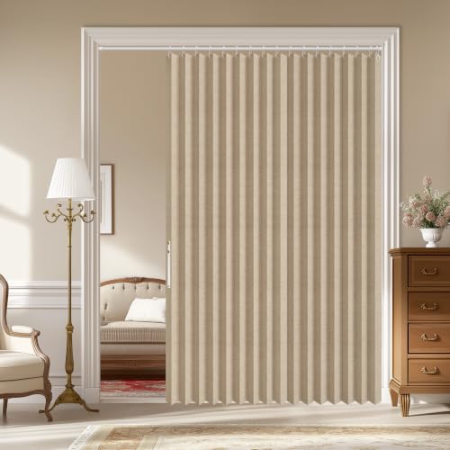 Image of AJAZZ Blackout Magnetic Door Curtain Accordion Doors Interior Closet Door Curtain Invisible Applicable Bedroom Room Living Room Doorway(Brown 72 inch W x 78 inch L 1 Panel