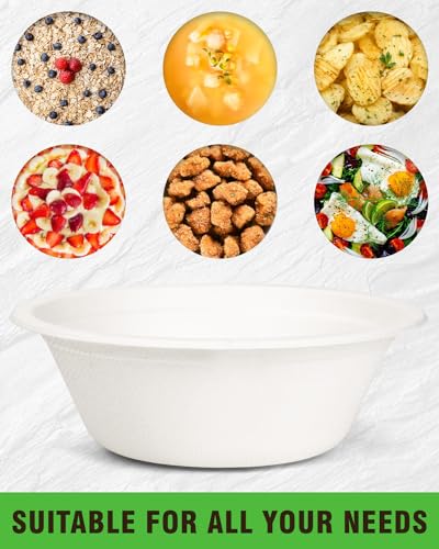Paper-Bowls-260-Packs-12-OZ-Disposable-Paper-Bowls-Heavy-Duty-Eco-Friendly-White-Disposable-Hot-Soup-Bowls-Bulk-Compostable-Bamboo-Bowls-350ml-for-Party-Camping-Birthday-Festivals
