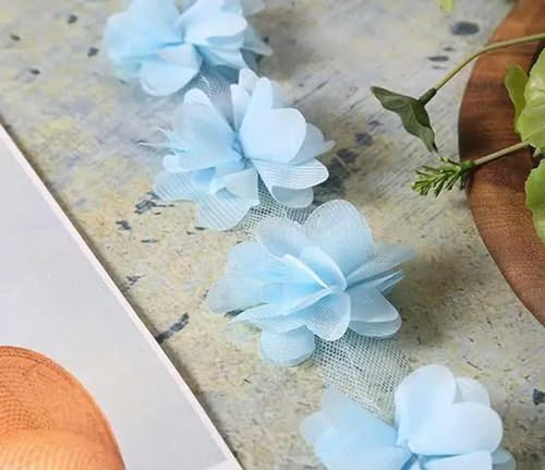 Nastro Pizzo Floreale Chiffon 5.1cm - 4.5m Per Cucito, Matrimoni, Decorazioni - Foto 5