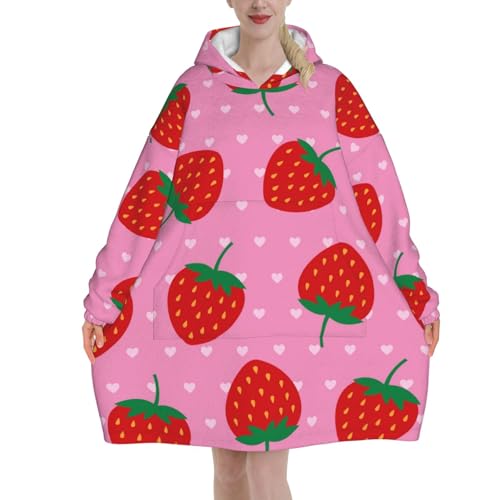 Sweat à capuche style couverture fraises, le cadeau cocooning idéal pour Noël
