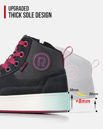 Image of RIDEIRON Motorcycle Shoes for Women and Men, CE Certified, Thickened Anti-Slip Sole, Breathable Casual Motorcycle Riding Boots with Ankle Support, Shift Pad (Pink 8.5 Men /10 Women)
