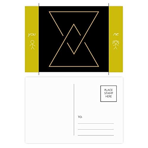 Jeu de cartes postales motif triangle totem multicolore 20pcs