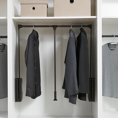 Tringle de placard rabattable marron de 510 à 660 mm pour garde-robe