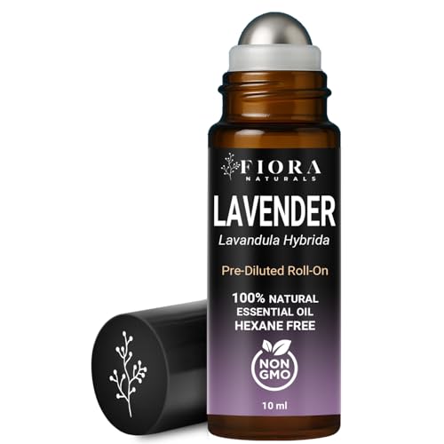 Lavender Essential Oil Roll On Pre-diluted Calming Lavender Oil for Relaxation Sleep & Skin Care Aromatherapy Roller Lavender Roller Ball Calming Gifts for Women Men By Fiora Naturals