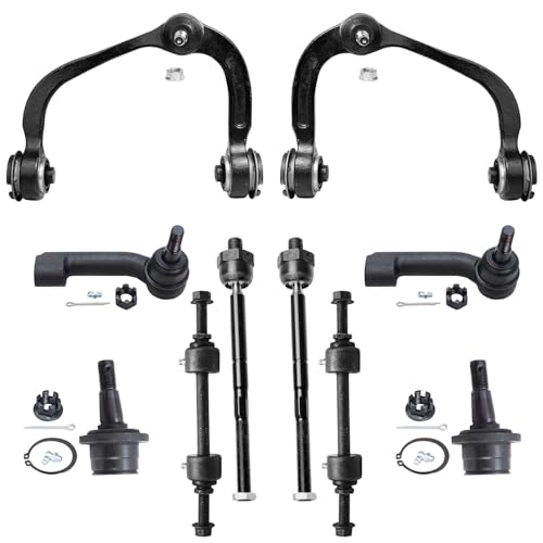 Image of Detroit Axle - 4WD Front End Suspension Kit for 2009-2014 Ford F-150, 2 Upper Control Arms w /Ball Joints 2 Sway Bar Links 4 Tie Rods 2 Lower Ball Joints 2010 2011 2012 2013 Replacement - 10pc Set