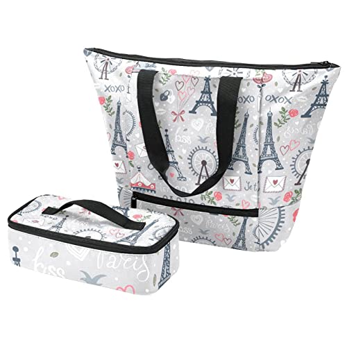 Grand sac fourre-tout grande roue et sacs isolants de voyage
