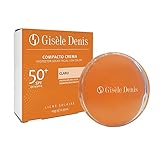 GISÈLE DENIS - Compacto Crema 10 gr, Maquillaje Compacto y Protector Solar Facial, Color Claro y FPS50+, con Vitamina E, para Pieles Claras, Maquillaje Cara, Bronceado Natural, Unifica el Tono