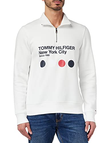 Tommy Hilfiger Herren Sweatshirt mit Reißverschluss Zipper Halber Zipper,...