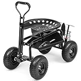 Autodaya Rolling Garden Cart with 360° Swivel Work...