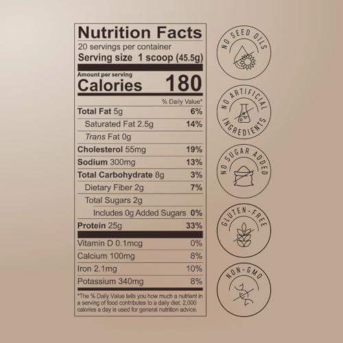 Image of FlavCity All in One Protein Shake Powder, Cookies and Cream - On the Go Meal Alternative + Collagen Peptides, Reishi & Cordyceps - Focus, Skin, Hair & Joint Support - 100% Grass Fed Whey, 20 Servings