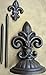 Lulu Decor, Fleur De Lis Door Stop with Handle (Antique Black Rod)