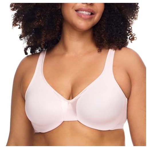 Warner's Women's Plus Size Signature Cushioned Support and Comfort Underwire Unlined Full-Coverage Bra 35002A, Rosewater, 42C