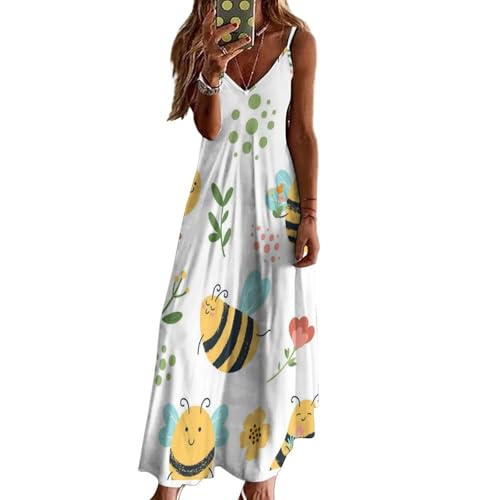 Robe d'été longue de qualité supérieure avec col en V plongeant