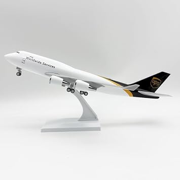 12 inches 30 cm UPS b747 Airplane Model Kit Resin Aircraft Model with Table Stand for Aviation Enthusiast Gift or Display Decorations