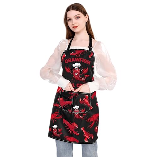 BDPWSS Funny Crawfish Boil Apron Crawfish Boil Party Supplies Cajun Festival Crawfish Crew Gift Crawfish Boil Crew Apron (Crawfish crew apron)