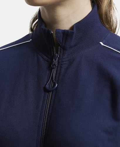 Image of Jockey A111 Women's Super Combed Cotton French Terry Drop Shoulder Styled Jacket Navy Blazer XXL