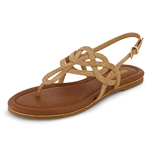 CUSHIONAIRE Women's Judit flat sandal +Comfort Foam, Wide Widths Available