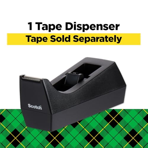 Scotch C-38 Desktop Tape Dispenser, Black, 1-Inch Core, Weighted Non-Skid Base - image 2