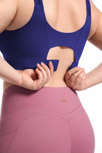 Image of Women's Sports Bra Wirefree Adjustable Medium-High Support Everyday Wear for Large Bust Plus Size with Removable Pads