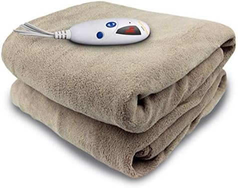 Amazon.com: Biddeford Blankets Micro Plush Electric Heated Blanket with  Digital Controller, Throw, Taupe : Home u0026 Kitchen