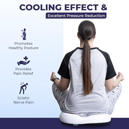 Image of Billebon Orthopedic Memory Foam Donut Pillow for Tailbone Pain| Coccyx Seat Cushion for Piles & Hemorrhoids| Sciatica| Prostate| Post-Natal| Pregnancy Pain Relief| Breathable Mesh Cover - White