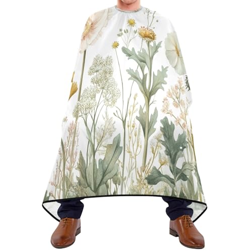 Kigai Hair Cutting Cape for Men & Women Wildflowers Poppy Waterproof Barber Cape Professional Hairdressing Salon Styling Cape with Adjustable Closure Snap