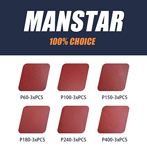 Image of 18 PCS 12-Inch Assorted PSA Aluminum Oxide Sanding Disc,NO-Hole Self Stick