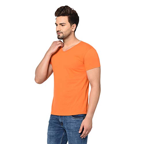 Image of Men's Cotton Blend Half Sleeve V Neck Tshirt