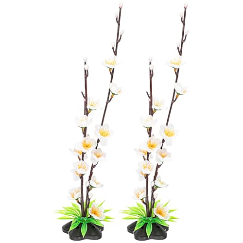 SHINEOFI Flores Artificiales para Plato de Sushi, Decoración Floral Simulada de Mesa, Adorno de Flores de Sashimi, 2 Piezas para Restaurante y Vajilla de Hogar
