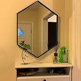 Womio Modern Wall Mirror 19.7'x 19.7' Hexagon Bathroom Frame Mirrors,Wall-Mounted Dresser Home...