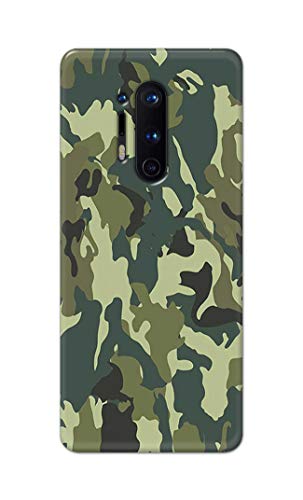 Image of Printed Hard Back Cover Case for OnePlus 8 Pro Back Cover (Green Army Camouflage) -1803