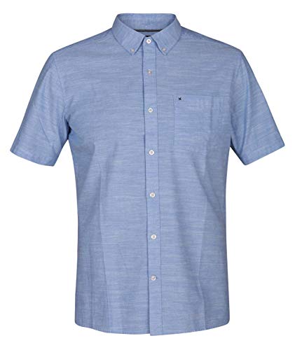 Hurley M One&Only 2.0 Woven S/S Camisas, Hombre, Blue ox, XL