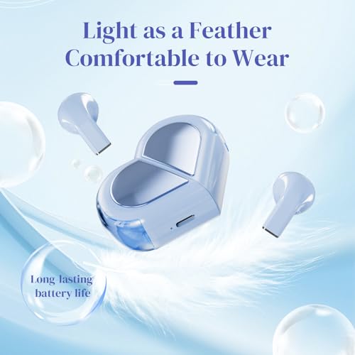 Image of Heart Wireless Earbuds for Girls Kids, Cute Small Mini Tiny Invisible Earbuds Wireless Bluetooth for Small Ears Canals Women Rose Gold Kawai Blue Tooth Ear Buds for iPhone Android
