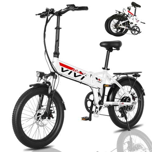 Vivi Electric Bike, 20" 500W Folding Electric Bike, 21.7MPH Adult Electric Bicycles with Removable 48V 374.4Wh Battery, Up to 50Miles Range, Cruise Control, Shock Absorber, SGS Certified to UL2849