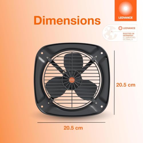 Image of LEDVANCE Metal Exhaust Fan 225mm (9 Inch) High-Efficiency Motor| for Kitchen Bathroom & Washroom| High Speed Air Suction| Rust Proof Metal Body & Blades| Low Power Consumption| 2 Year Warranty