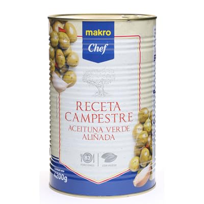 Aceitunas Verdes Aliñadas Receta Campestre Chef – El Sabor Tradicional de la Cocina Rústica (1 Lata, receta campestre 2500gne (4200g))