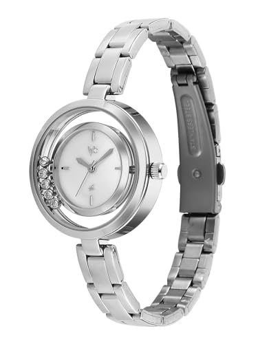 Image of Fastrack Vyb Starlet with Quartz Analog White Mother of Pearl Dial Steel Stainless Steel Strap Watch for Girls - FV60116SM01W