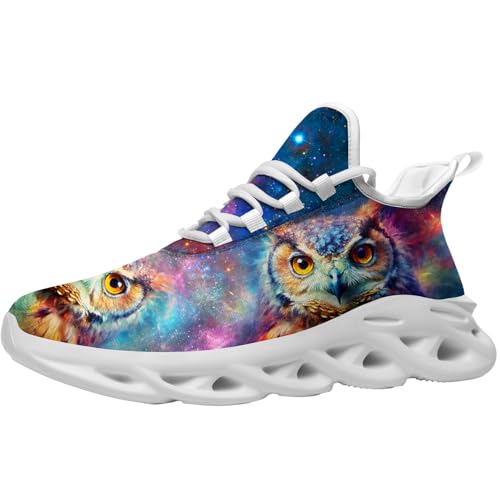 Custom Owl Sneakers Men Women Running Shoes Add Name Lightweight Walking Tennis Shoes Gifts for Men Women