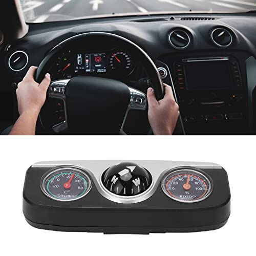 Brújula 3-en-1 con termómetro e higrómetro para auto miniatura 4