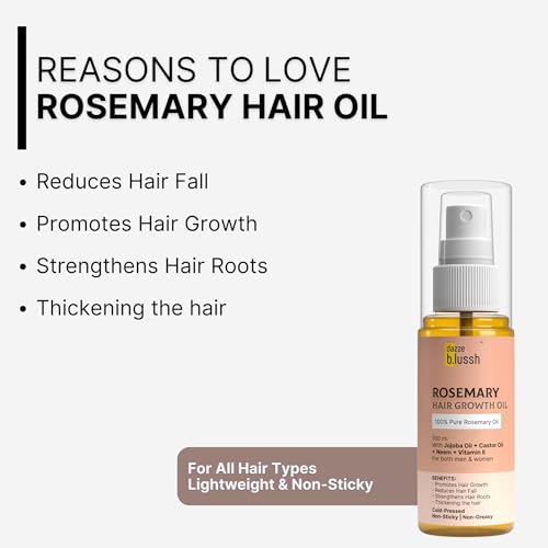 Image of Set of 3: Rosemary Hair Oil, Head Massage Oil & Hair Serum - For Hair Growth, Stress Relief & Smooth, Shiny Hair