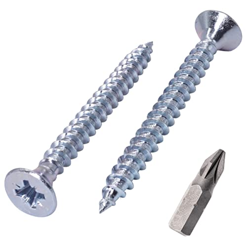 SKIR'CO 150 viti in acciaio zincato 5,0 x 60 mm, testa svasata Pozidriv, viti per truciolare, PZ completamente filettate