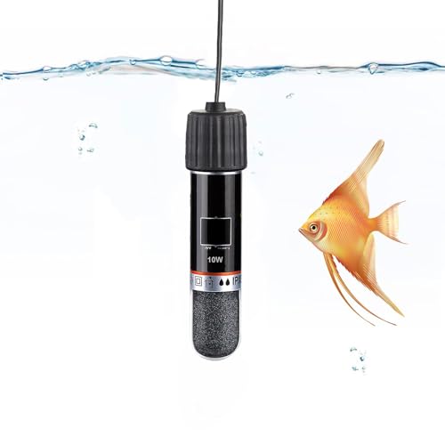 Kuleyang Fish Tank Heater 10W Mini Aquarium Heater with Thermostat Submersible USB Heating Rod for Small Fish Tanks Turtle Tanks Tropical Aquariums Freshwater Saltwater