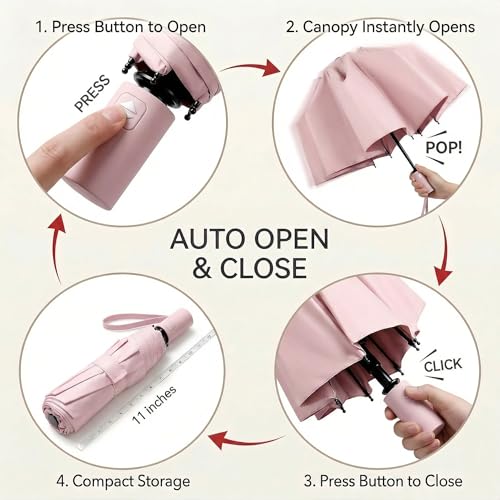 BAODINI Small Compact Travel Umbrella with UV Protection for Sun & Rain by BAODINI - Used condition - Image 7