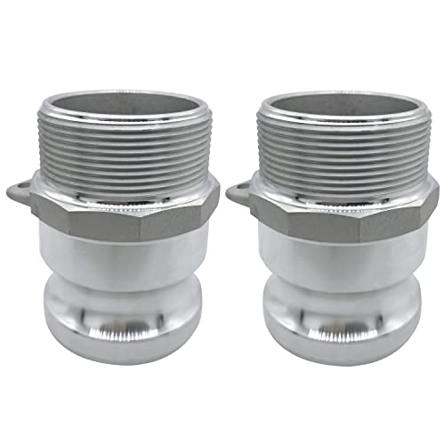 RosyOcean Global Camlock Schlauchverschraubung, Aluminium, Typ F, 5,1 cm männlich, 5,1 cm NPT, 2 Stück Cover