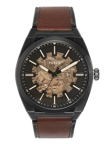 Fossil Everett montre mécanique automatique homme en acier inoxydable durable