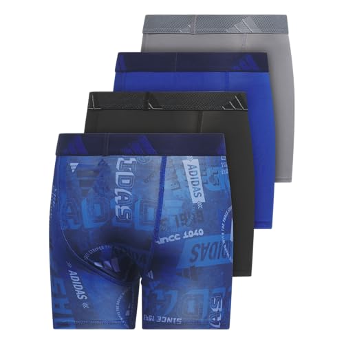 Image of adidas youth Performance Microfiber Boxer Briefs (4-pack Or 3-pack) Kids Graphic Underwear