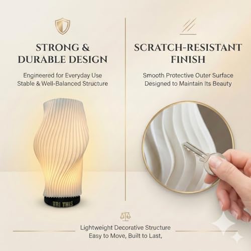 Image of Eco-Friendly USB Powered Decorative Table Lamp with Warm Yellow 10W LED - Ambient Night Light for Bedroom, Living Room, Desk & Home Decor | Sustainable Warm Glow LED Lamp