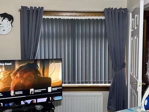 Thermal Insulated Blackout Ring Top Eyelet Curtains for Bedroom Windows 90 x 54 Inches Charcoal Grey 2 Panels (90”(228cm) wide x 54”(137cm) long, Charcoal) - Image 6