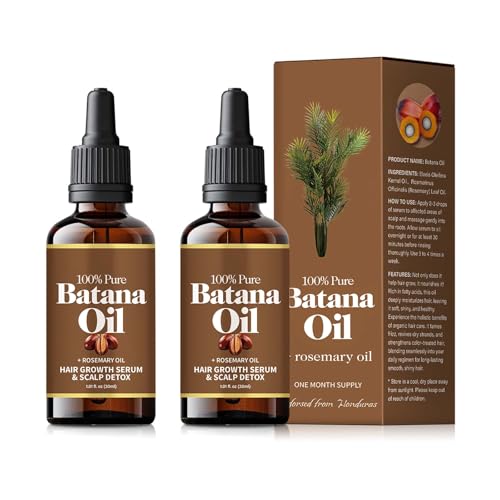 2PCS Batana Oil with Rosemary for Hair, Batana Oil with Rosemary from Honduras, 100% Natural Batana oil, Nourishes hair, B atana O-il for All H-air Types