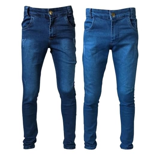 KIT 2 CALÇAS JEANS MASCULINA INFANTIL JUVENIL 4ao16 OCASIÕES ESPECIAIS (BR, Alfa, Único, 8, CLARA E MEDIA)